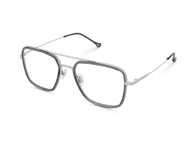 Eydology Devon Clear Dark Grey/Chrome Glasses 5
