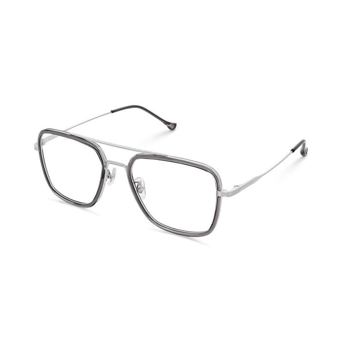 Eydology Devon Clear Dark Grey/Chrome Glasses 5