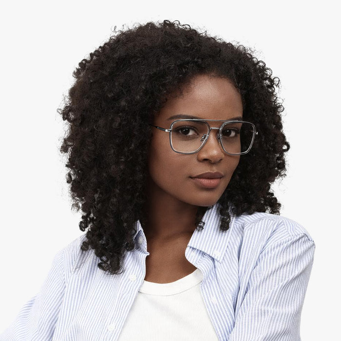 Eydology Devon Clear Grey/Black Glasses 3