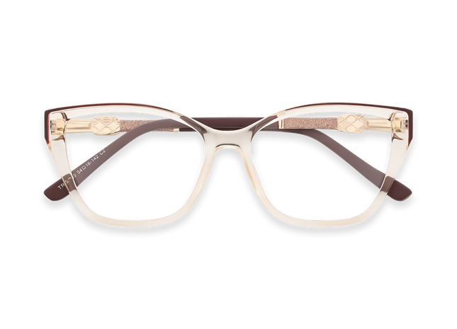 Eydology Diana Cat Eye Champagne Women's Eyeglasses 1