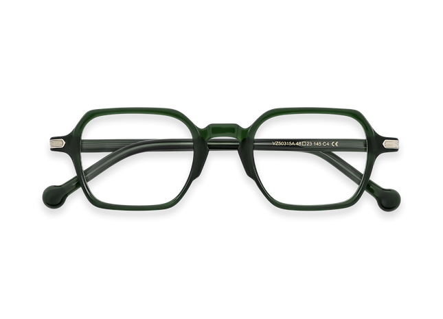 Eydology Eden Crystal Bottle Green Men's Square Glasses 1