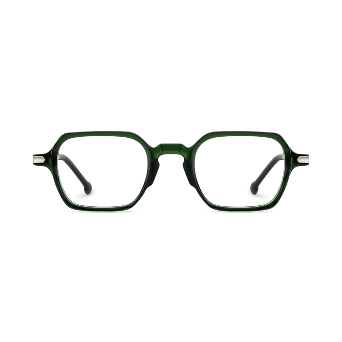 Eydology Eden Crystal Bottle Green Men's Square Glasses 2