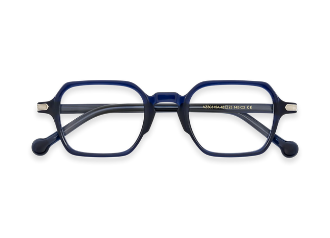 Eydology Eden Crystal Dark Blue Men's Square Glasses 1
