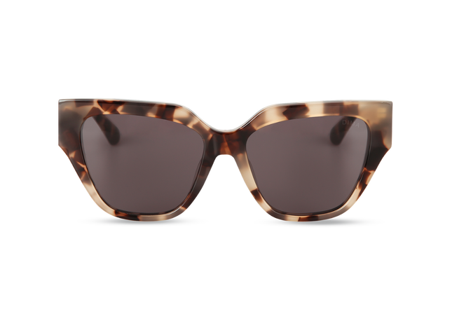 Eydology Edith Cream Tortoise Frame Grey Lens Sunglasses 1