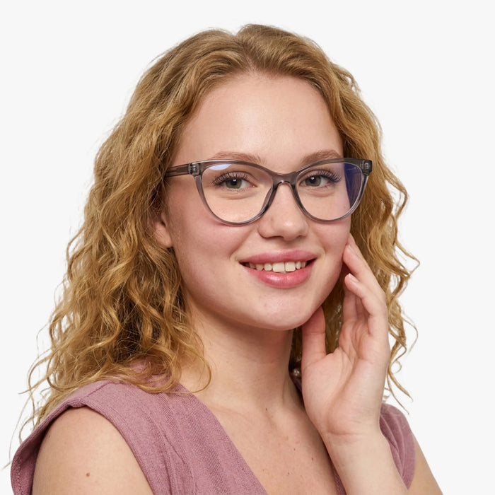 Eydology Elodie Clear Grey Glasses 3