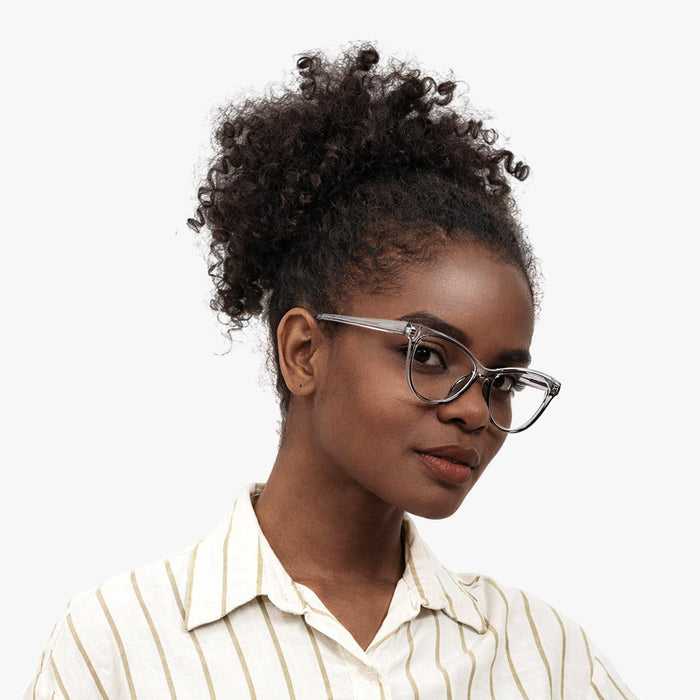 Eydology Elodie Clear Grey Glasses 4