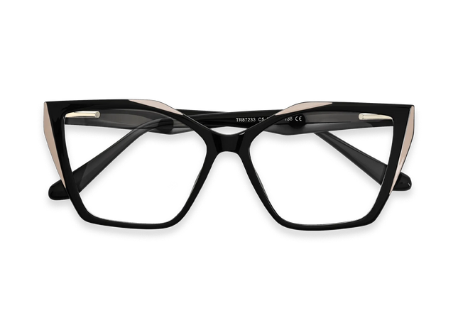 Eydology Elora Black Women's Cat Eye Glasses 1