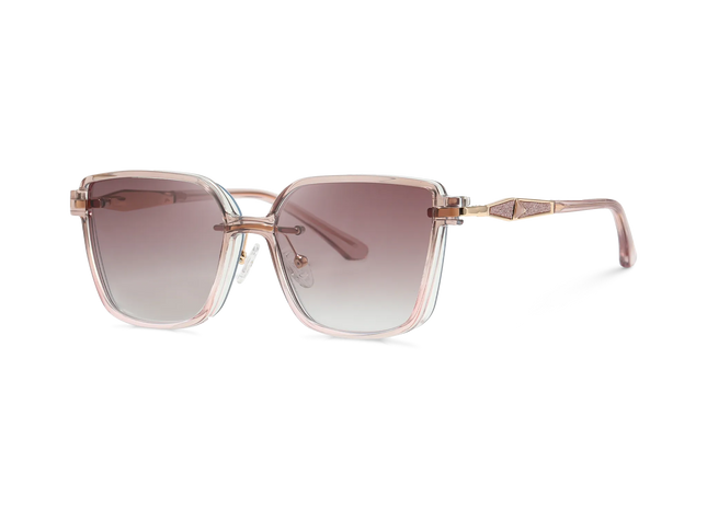 Eydology Erin Gold Polarized Rose Red Gradient Clip on Sunglasses 2