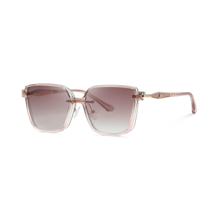 Eydology Erin Gold Polarized Rose Red Gradient Clip on Sunglasses 2