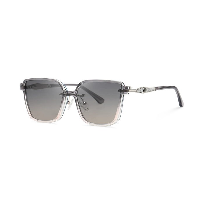 Eydology Erin Silver Polarized Grey to Pink Lens Clip on Sunglasses 2