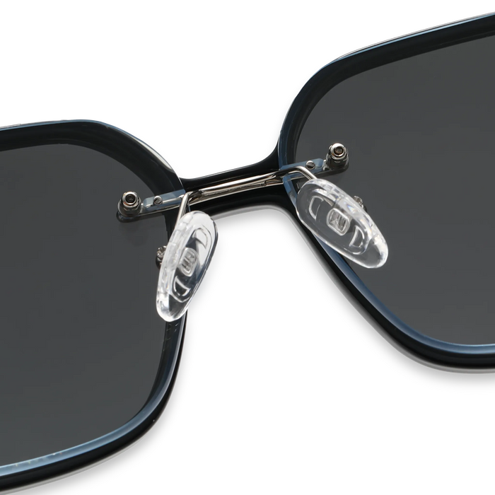 Eydology Erin Silver and Black/Polarized Grey Lens Clip on Sunglasses 5