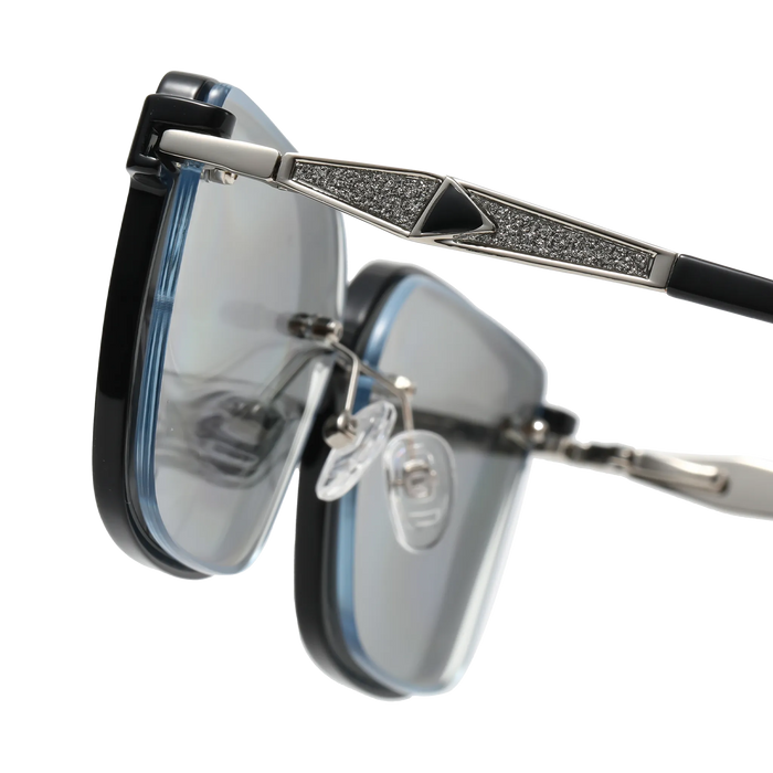 Eydology Erin Silver and Black/Polarized Grey Lens Clip on Sunglasses 6