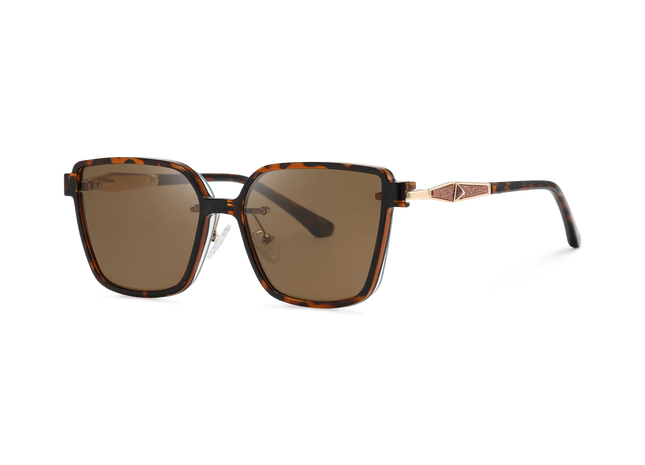 Eydology Erin Tortoise Polarized Brown Lens Clip on Sunglasses 2