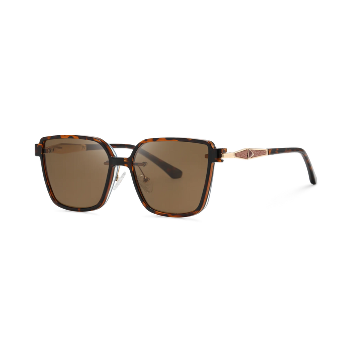 Eydology Erin Tortoise Polarized Brown Lens Clip on Sunglasses 2