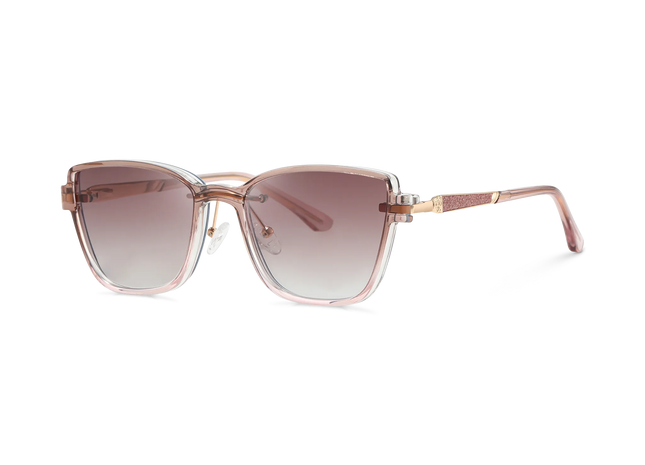 Eydology Flora Eydology Flora Gold and Rose Red / Polarized Rose Red Gradient Clip on Sunglasses 2