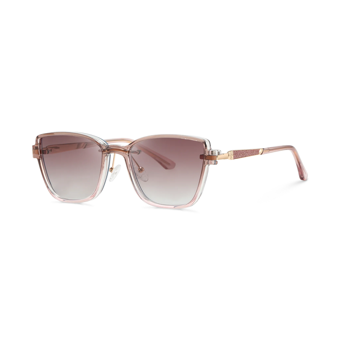 Eydology Flora Eydology Flora Gold and Rose Red / Polarized Rose Red Gradient Clip on Sunglasses 2
