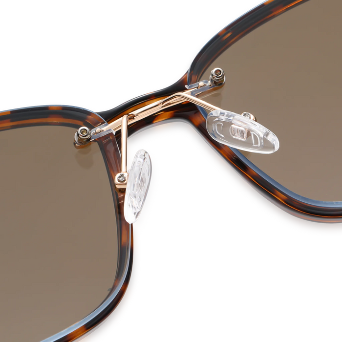 Eydology Flora Gold+Tortoise/Polarized Brown Lens Clip on Sunglasses 5
