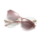 Eydology Flora Gold and Rose Red / Polarized Rose Red Gradient Clip on Sunglasses 1