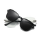 Eydology Flora Silver and Black Polarized Grey Lens Clip on Sunglasses 1