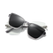 Eydology Flora Silver and Clear Grey Gradient / Polarized Grey Lens Clip on Sunglasses 1
