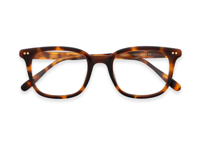 Eydology Frankie Amber Tortoise Square Men's Glasses 1