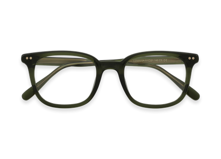 Eydology Frankie Crystal Bottle Green Square Men's Glasses 1