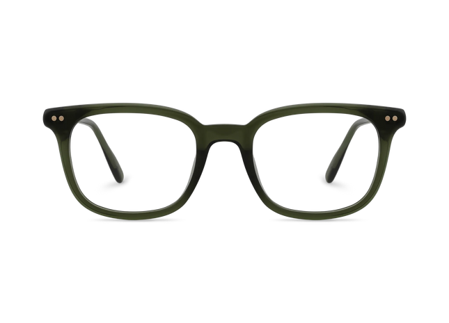 Eydology Frankie Crystal Bottle Green Square Men's Glasses 2