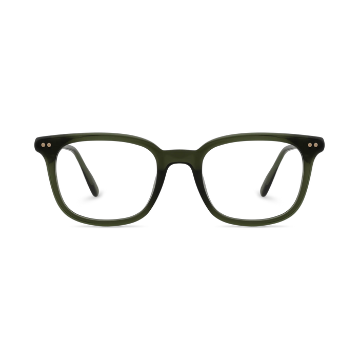 Eydology Frankie Crystal Bottle Green Square Men's Glasses 2