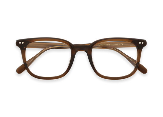 Eydology Frankie Crystal Dark Brown Square Men's Glasses 1