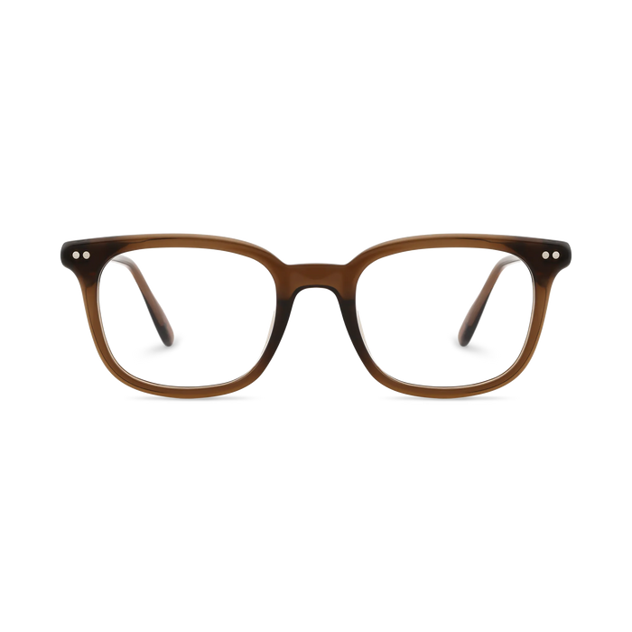Eydology Frankie Crystal Dark Brown Square Men's Glasses 2