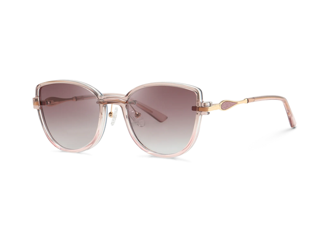 Eydology Freya Gold+Rose Red / Polarized Rose Red Gradient Clip on Sunglasses 2