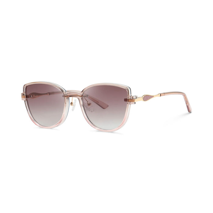 Eydology Freya Gold+Rose Red / Polarized Rose Red Gradient Clip on Sunglasses 2