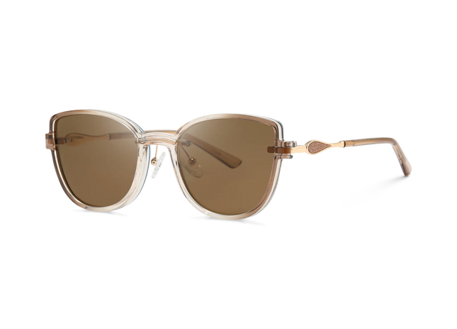 Eydology Freya Gold and Champagne Polarized Brown Lens Clip on Sunglasses 2