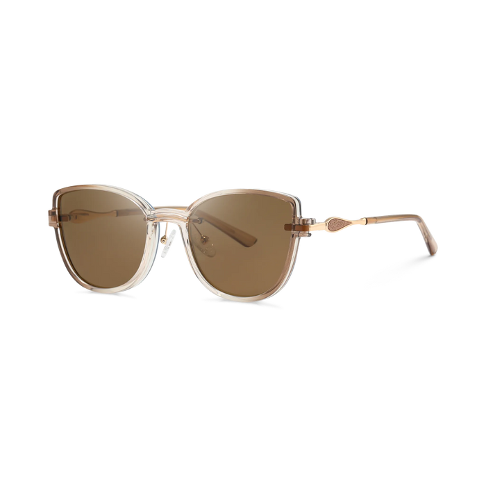 Eydology Freya Gold and Champagne Polarized Brown Lens Clip on Sunglasses 2