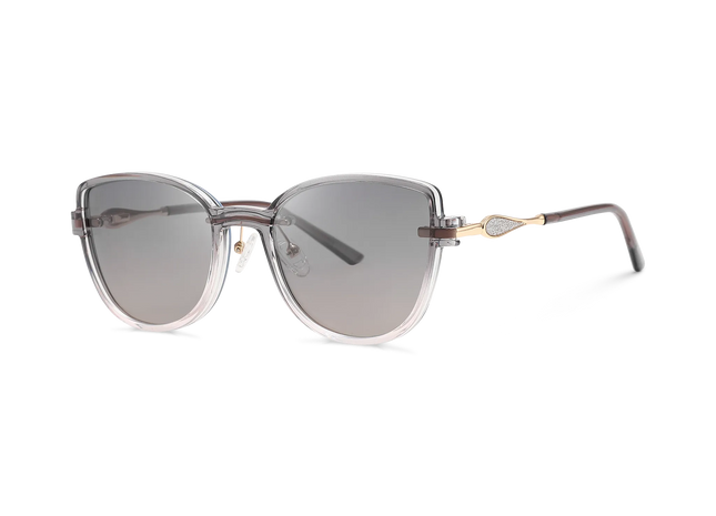 Eydology Freya Grey to Pink Gradient / Polarized Grey to Pink Lens Clip on Sunglasses 2