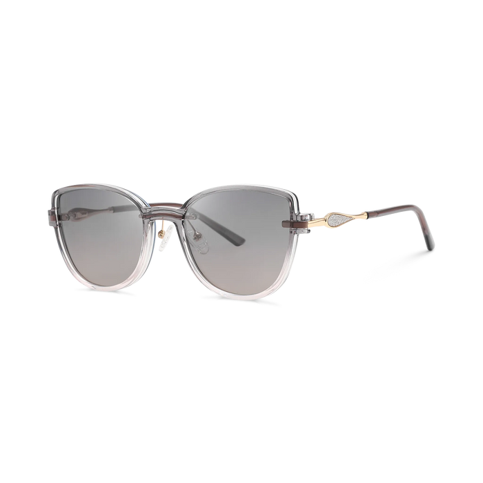 Eydology Freya Grey to Pink Gradient / Polarized Grey to Pink Lens Clip on Sunglasses 2