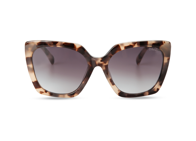 Eydology Gina Cream Tortoise Frame Grey Gradient Lens Sunglasses 1