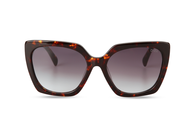 Eydology Gina Dark Tortoise Frame Grey Gradient Lens Sunglasses 1