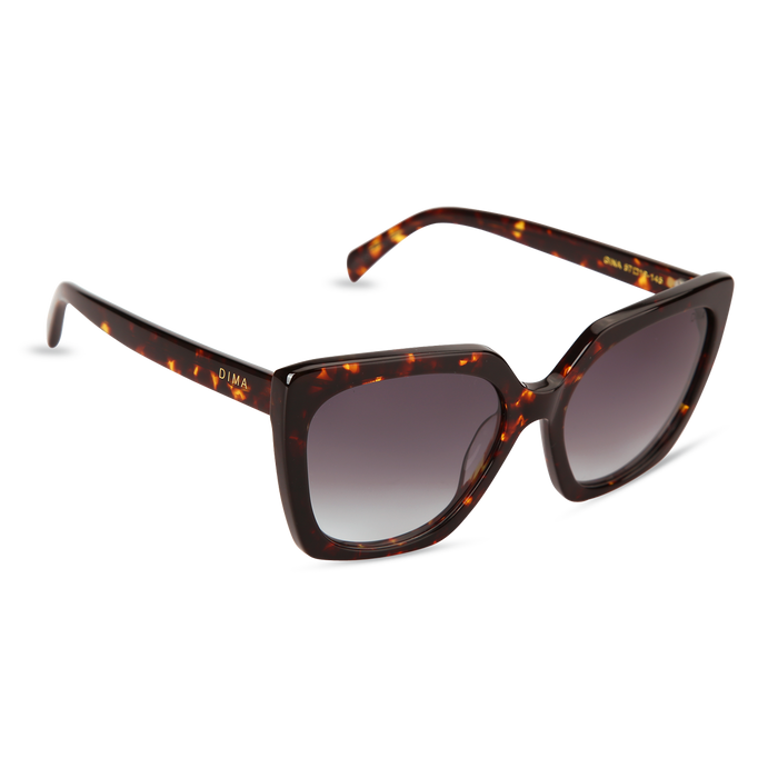 Eydology Gina Dark Tortoise Frame Grey Gradient Lens Sunglasses 2