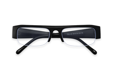 Eydology Giselle Black Rectangle Glasses 1