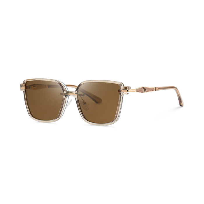 Eydology Gold + Champagne / Polarized Brown Lens Clip on Sunglasses 2