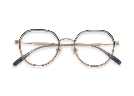 Eydology Graham Clear Blue-Brown/Gold Glasses 1