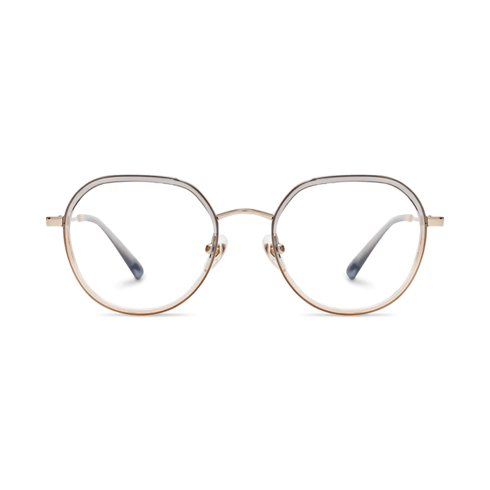 Eydology Graham Clear Blue-Brown/Gold Glasses 2
