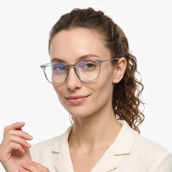 Eydology Gustavo Clear Grey/Light Gun Glasses 4