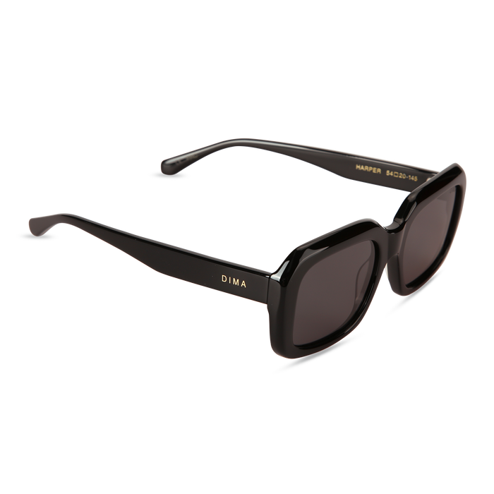 Eydology Harper Black Frame Grey Lens Glasses 2