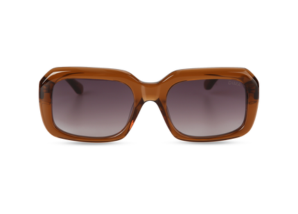 Eydology Harper Crystal Brown Frame Grey Gradient Lens Glasses 1