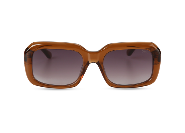 Eydology Harper Crystal Brown Frame Grey Gradient Lens Glasses 1