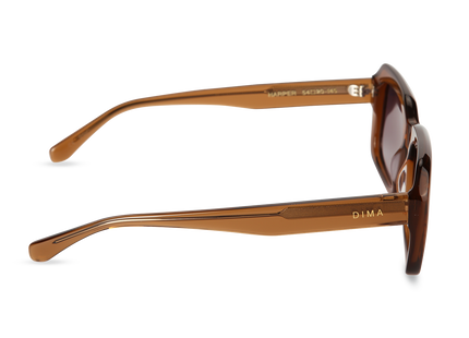 Eydology Harper Crystal Brown Frame Grey Gradient Lens Glasses 3