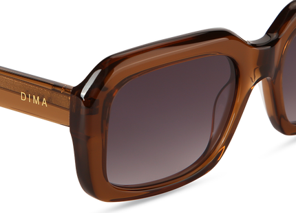 Eydology Harper Crystal Brown Frame Grey Gradient Lens Glasses 4