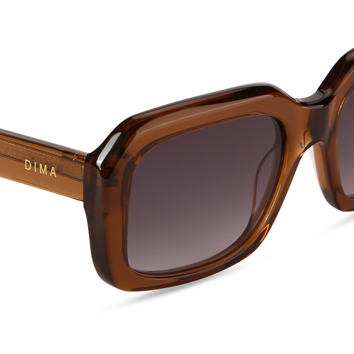 Eydology Harper Crystal Brown Frame Grey Gradient Lens Glasses 4